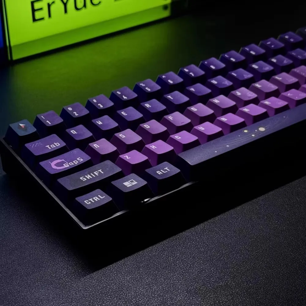 142 teclas/juego de teclas de cielo sin hombre, teclas subcama de tinte PBT, teclas a prueba de luz con perfil de cereza para interruptor MX Wooting Alice 60 75 96 - imagen 3