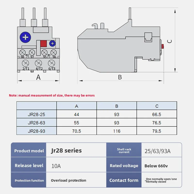 JR28-25 relé de sobrecarga térmica LRD LR2-D13 tipo de conversión punto táctil 0-40A protección térmica de sobrecarga - imagen 4