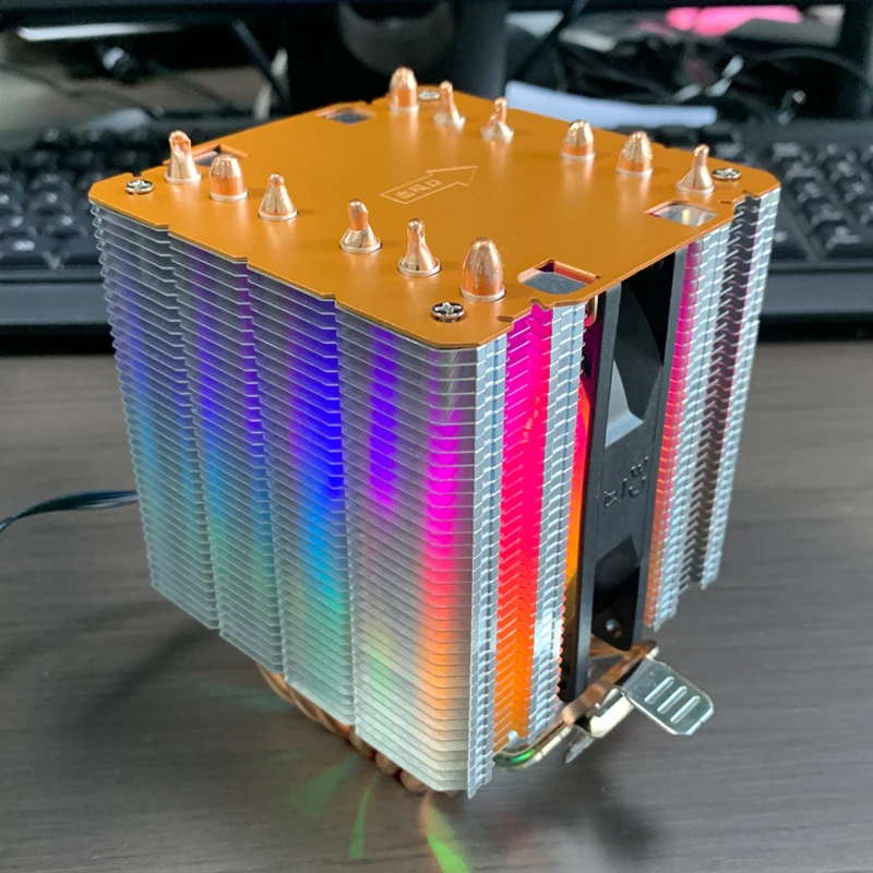 X99 RGB CPU Cooler 4PIN PWM 6 heatpipes PC radiador para Intel LGA 1150 1151 1155 1200 1700 2011 X79 X99 AM3 AM4 AM5 Ventilador - imagen 4