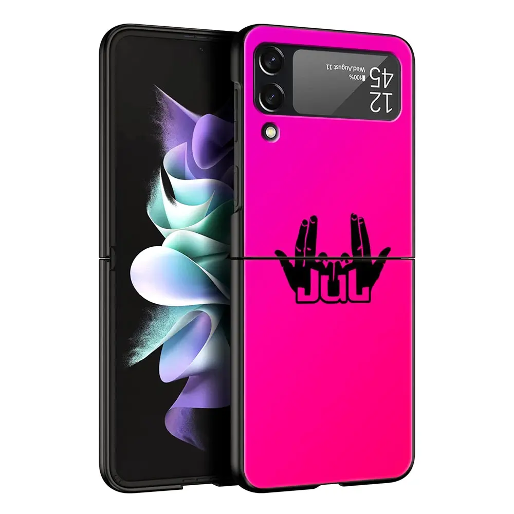 JuL Rapper-funda de teléfono para Samsung Galaxy Z Flip3 Flip4 Flip5 PC, carcasa parachoques para Z Flip 3 4 5, cubierta trasera plegable dura negra - imagen 5