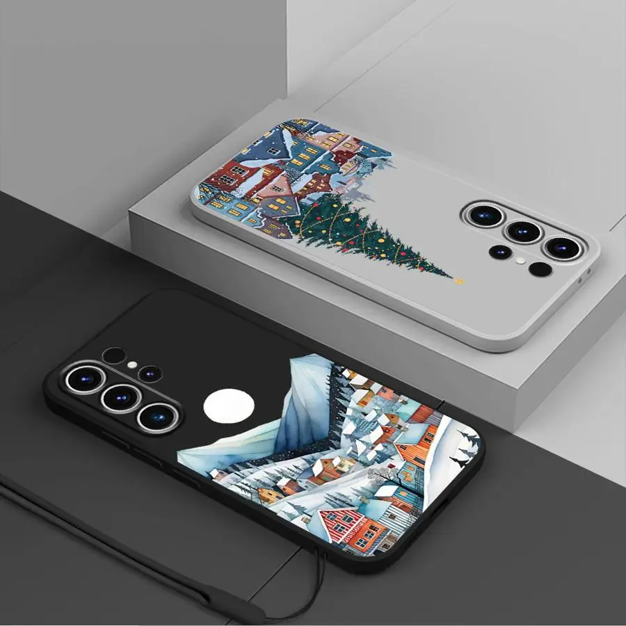 Funda navideña de Papá Noel para Samsung Galaxy S24 FE S22 Ultra S20 Note 20 10 Ultra S23 S25 Edge S21 Plus, funda suave - imagen 4