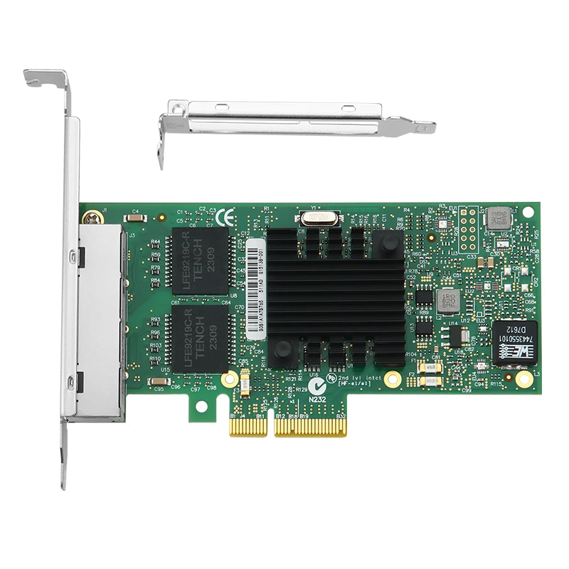 Servidor PCI-E X4 Gigabit Ethernet NIC 10/100/1000Mbps I350T4 4 puertos RJ45 PCI Express tarjeta de red para escritorio para Chip Intel I350
