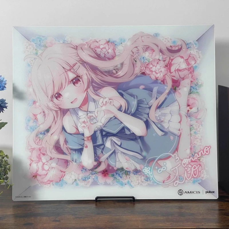 Alfombrilla de ratón Pulsar X Amicis, versión de copia, revestimiento de vidrio emperado, alfombrilla de escritorio personalizada de Anime, alfombrillas de ratón suaves para juegos para jugadores FPS Valorant - imagen 3