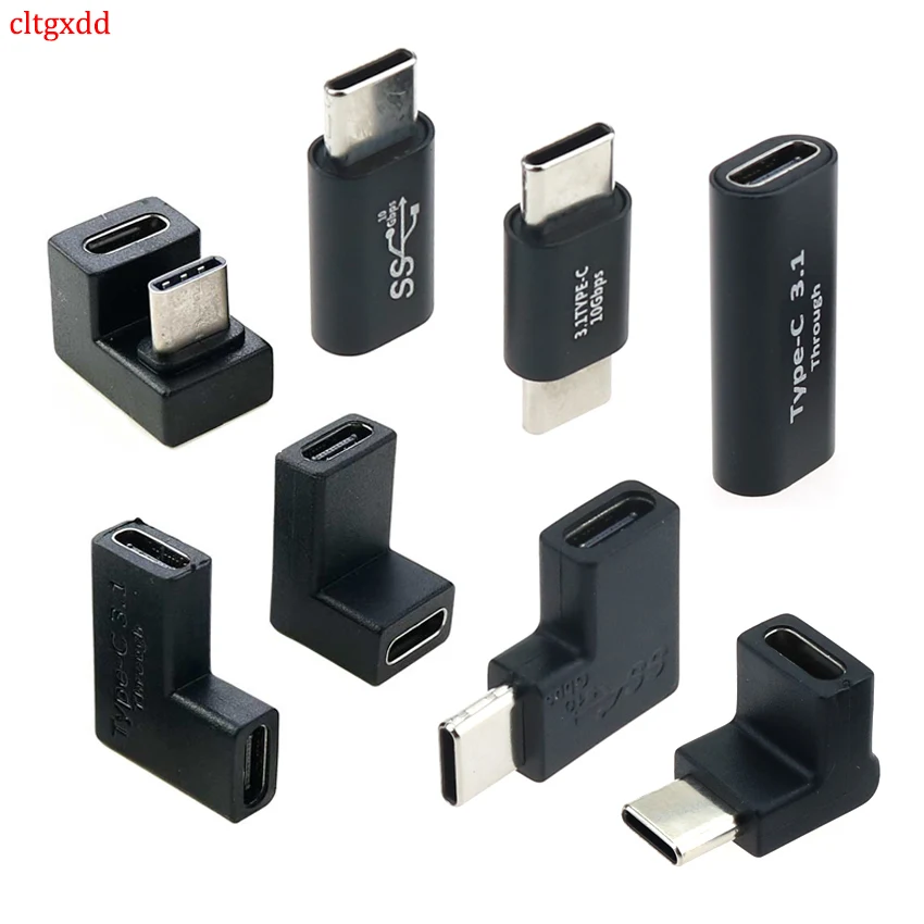 Cltgxdd conector en forma de U con ángulo de 90 grados, USB 3,1, 10Gbps, tipo C, macho a hembra, OTG, adaptador, acoplador