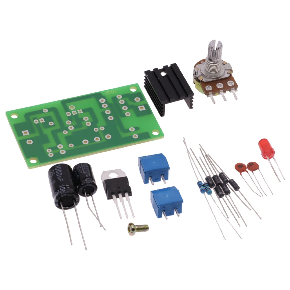 Kit de fuente de alimentación regulada ajustable LM317, fuente de alimentación CC ajustable continua, piezas de entrenamiento de enseñanza DIY, 1,5 V-12V - imagen 4