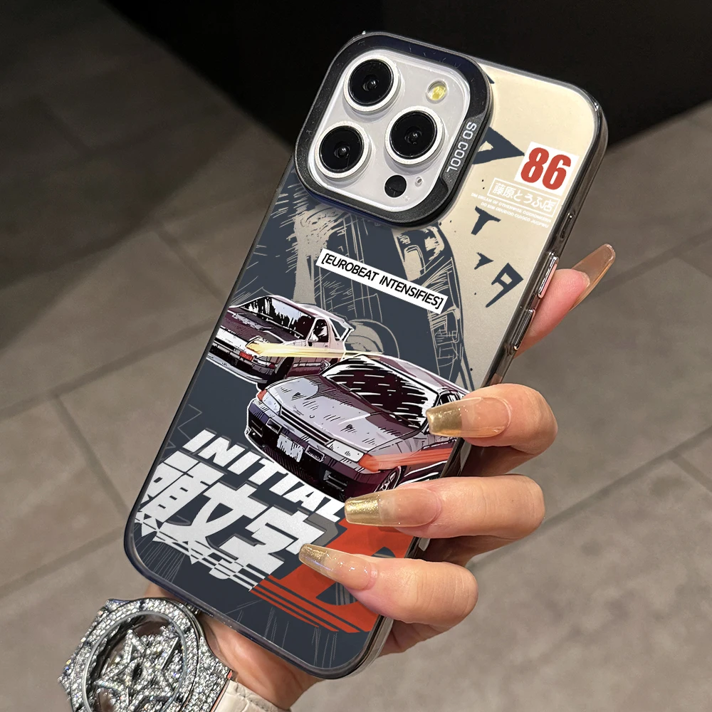 Funda de teléfono inicial D AE86 para Samsung Galaxy S25 S24 S23 S22 S21 FE S20 Ultra Plus 5G Note 20 10 cubierta dura plateada mate - imagen 5