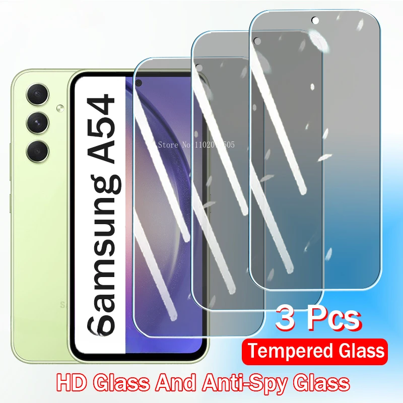 Vidrio templado de privacidad para Samsung Galaxy, Protector de pantalla antiespía, A54, A05, A14, A24, A34, A13, A23, A33, A53, A73, A52, A32, 3 unidades