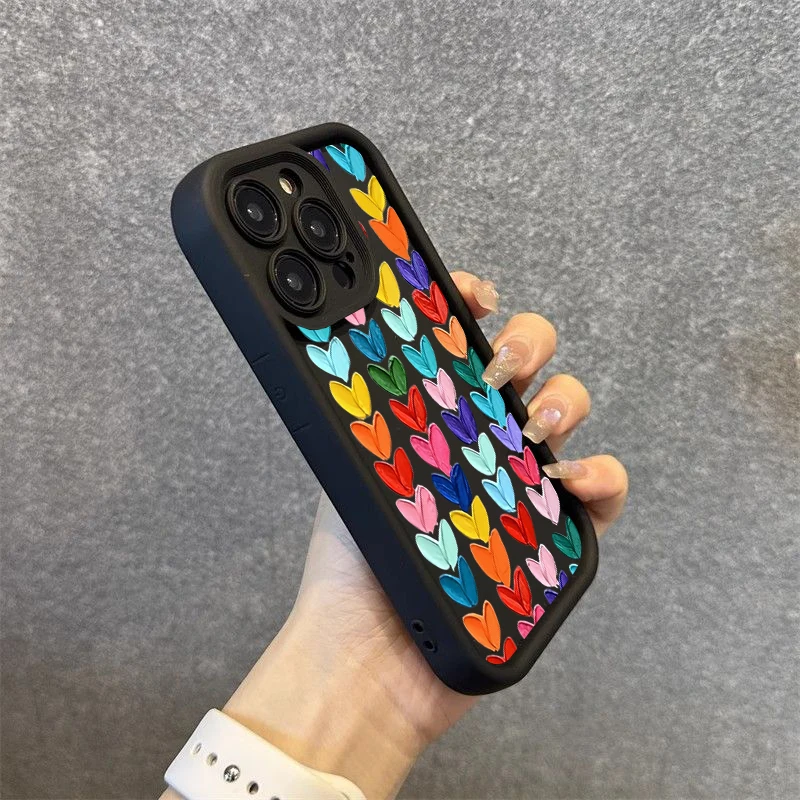 Funda de teléfono con pintura al óleo de corazón de amor para Xiaomi Redmi Note 13 12 11 Pro Plus 5G 12S 11S 10S 10 Redmi 12C 13C 4G, funda a prueba de golpes - imagen 3