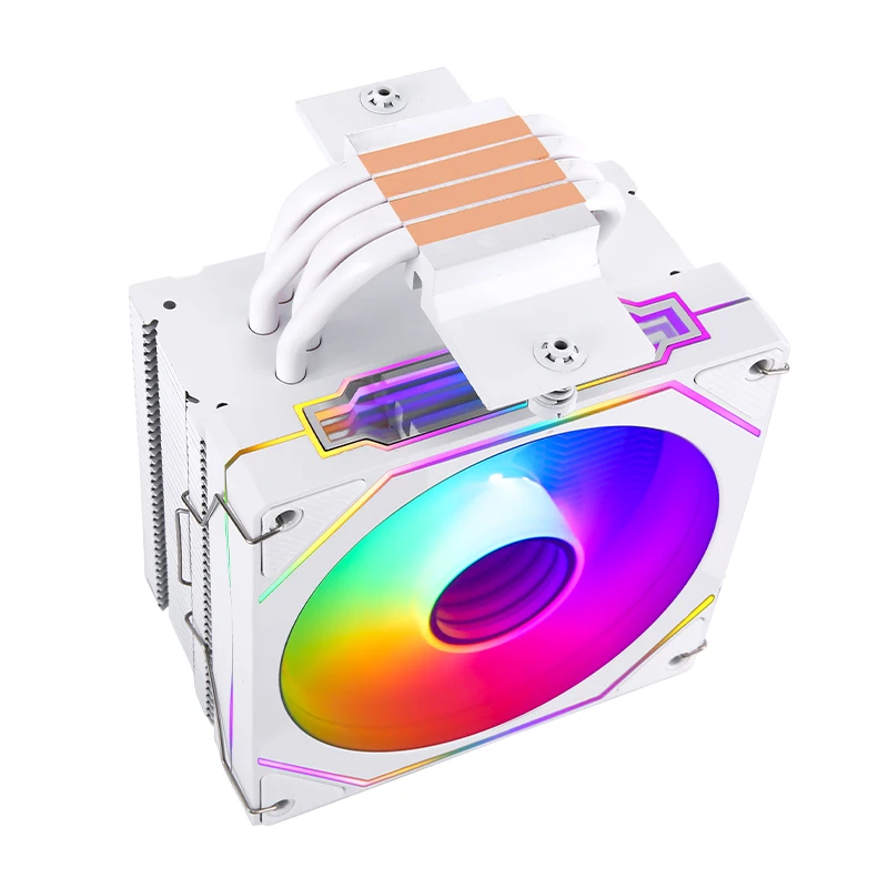 XUANFENG-enfriador refrigerado por aire para Cpu, totalmente blanco y negro, 4 tubos de calor usados para AM4 AM5 x79 x99 i5 i7 i9, ventilador de rodamiento hidráulico de ordenador de 120mm - imagen 3