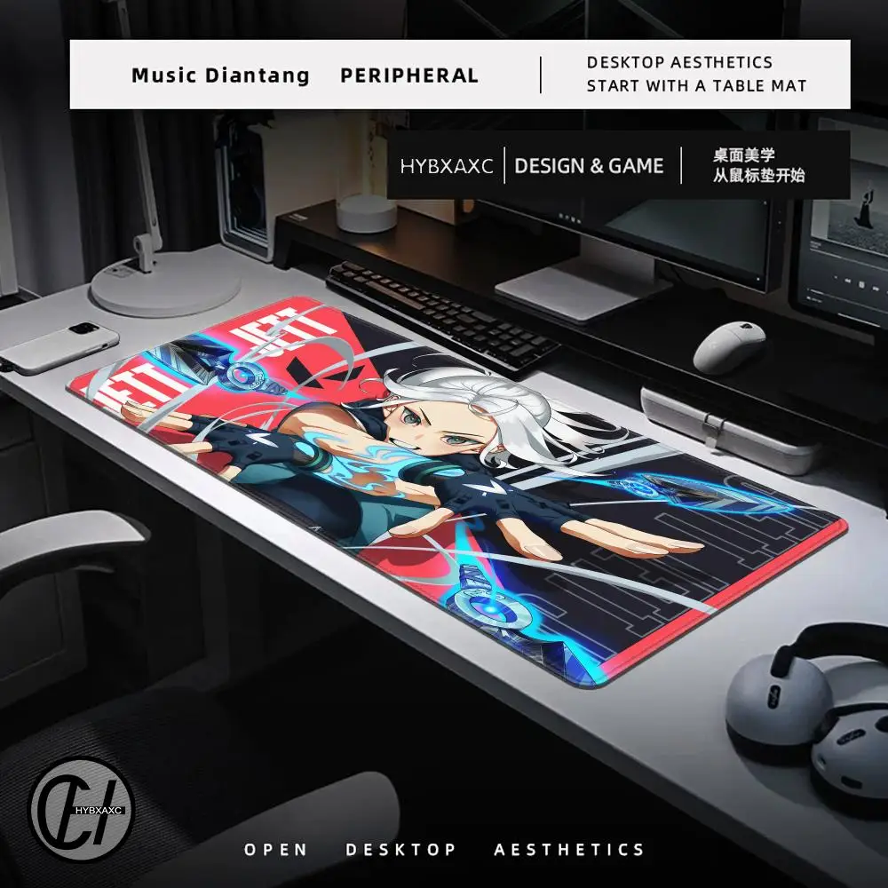 Alfombrillas de ratón v-valorant para videojuegos, alfombrilla de ordenador para Gamer Girl, escritorio Xxl, alfombra para gabinete de PC, accesorios para jugadores Kawaii, teclado, alfombrilla caliente - imagen 2