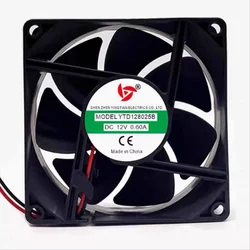 (1 unidad) YTD128025B 12V 0.60A 8CM 8025 ventilador de refrigeración