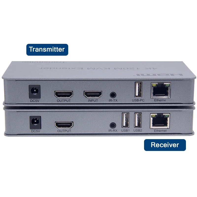 4K 30Hz HDMI KVM Extender 120M over RJ45 Cat5e/6 Cable HDMI KVM USB Ethernet Video Extender with Loop-out Support Mouse Keyboard - imagen 5