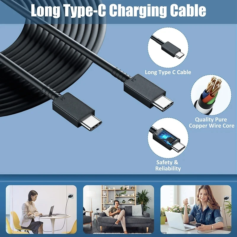 Cable de carga súper rápida USB C Dual 5A PD 45W para Samsung S22 S23 S24 Plus S25 Note 20 Ultra A15 A35 A53 A54 A55 A73 Cable tipo C - imagen 5