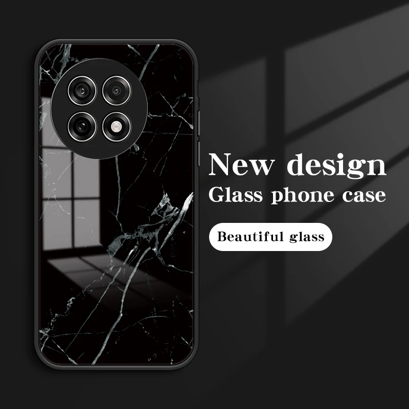 Funda de vidrio templado para Oneplus ACE5 Pro 13R, cubierta protectora trasera dura de grano de mármol para Oneplus 13R 1 + ACE5 Pro - imagen 2