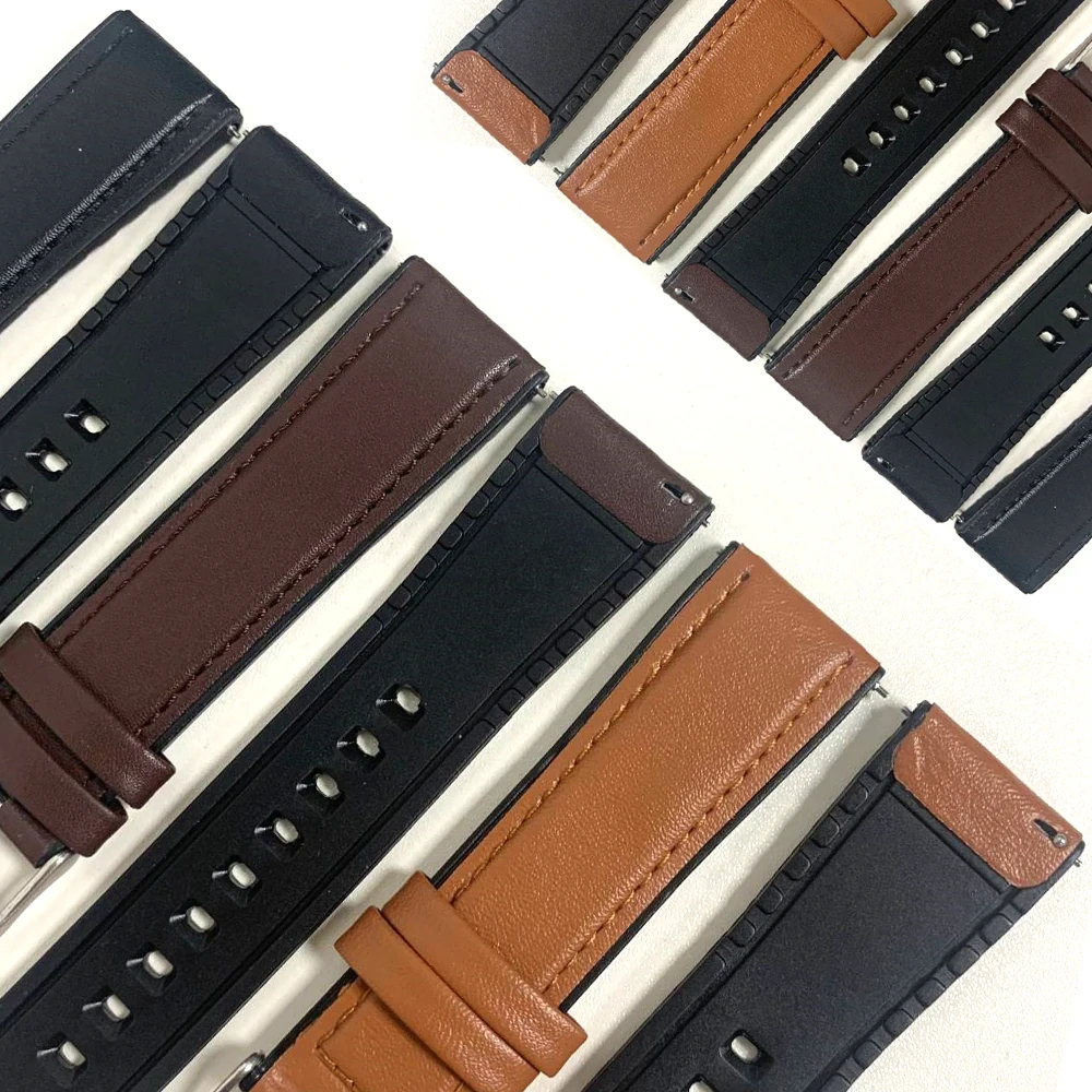 Correa de cuero de 22mm * silicona para HUAWEI WATCH 5 46mm 4pro Buds Runner reemplazar bandas HUAWEI WATCH GT 5 Pro GT5 4 3 pulsera deportiva - imagen 5