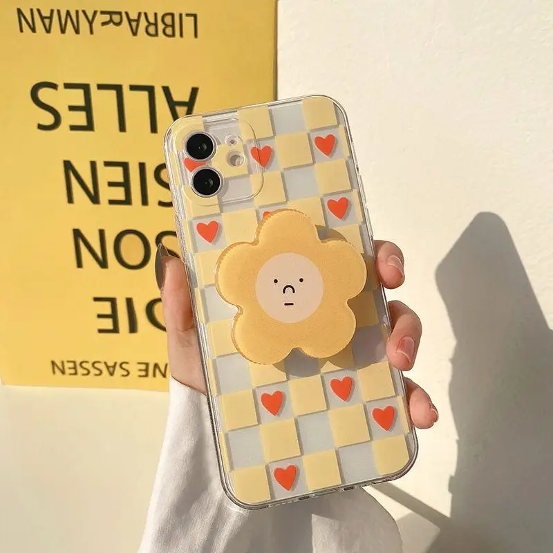 Funda de teléfono con rejilla verde a la moda para Xiaomi POCO X5 X4 X3 Pro X3 GT X4 NFC F3 M3 M4 Mi 11 Lite 5G NE 11T Pro cubierta con soporte de flores - imagen 5