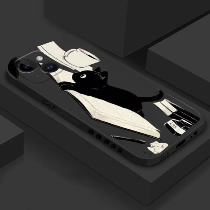 Funda de silicona con bonito gato para Samsung A56 5G Fundas Samsung Galaxy S25 S24 S23 Ultra A54 S22 Plus A34 A33 S21 FE A36 A35 A55 - imagen 3