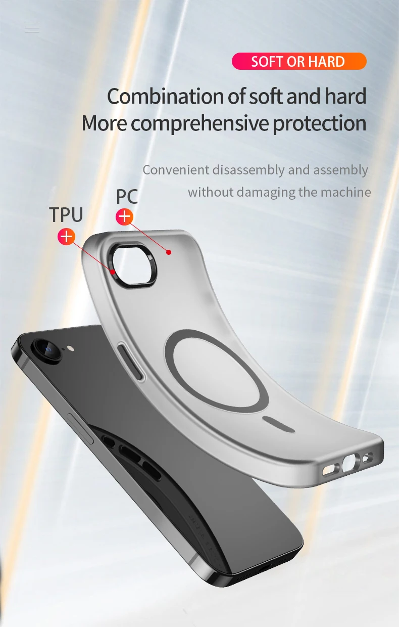 Para iPhone 16E Magsafe funda de carga inalámbrica magnética para iPhone16E teléfono 17 air 16 15 14 13 Pro Max cubierta - imagen 5