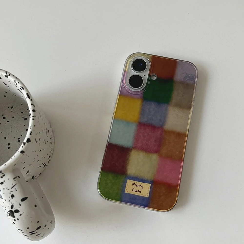 Funda de teléfono de lujo a cuadros de Color para vivo V30e V30 V29e V27 V29 V25 V21e V23e S16 S17 S15 Pro 4G 5G cubierta trasera con textura de plumas