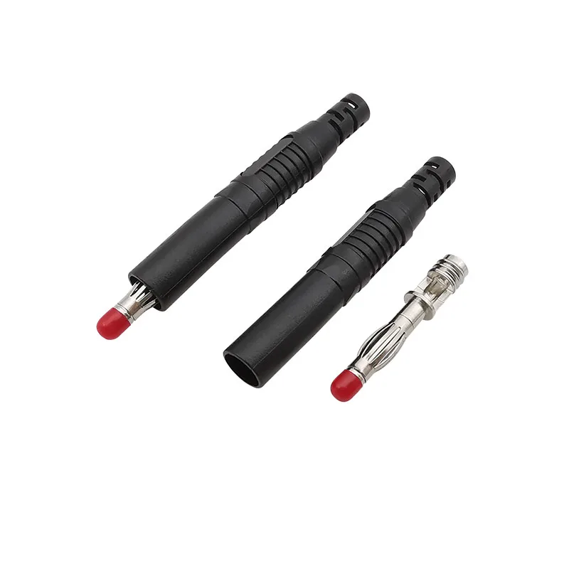 Conector de enchufe Banana de 4mm, conjunto de funda de plástico completo, cable de soldadura DIY, cables de sonda de prueba, adaptador de Banana, rojo y negro - imagen 5