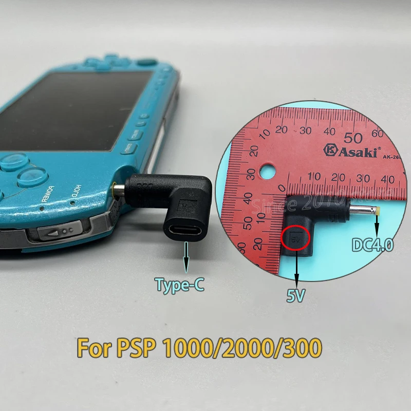 Par hembra TypeC DC4.0 * 1,7mm 5V para PSP 1000/2000/3000 adaptador de conversión de carga de energía USB a CC Mini adaptador de datos USB 1-5 uds