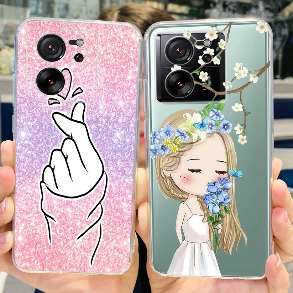 Para Xiaomi 13T Pro funda lindo gato mariposa pintado contraportada funda de teléfono de silicona suave para Xiaomi Mi 13T Pro Mi13T 13TPro Fundas - imagen 5