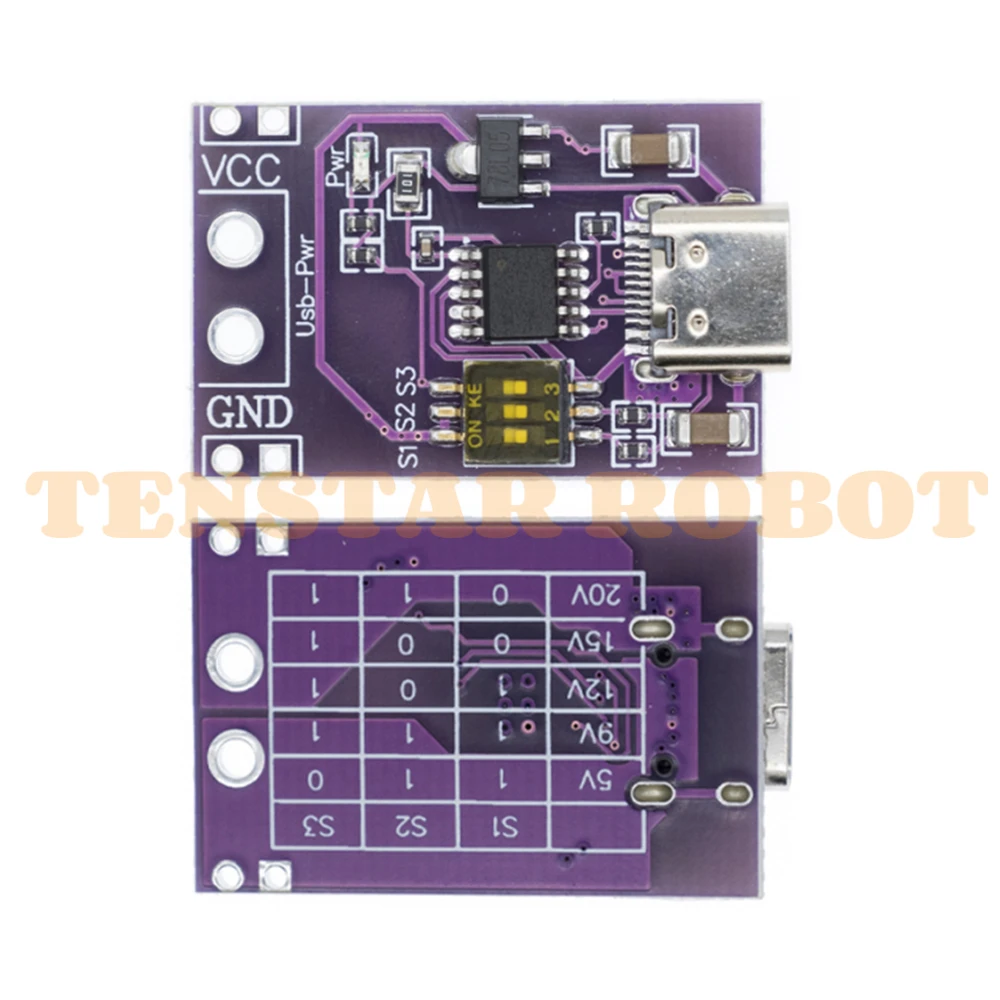 Tipo-C QC AFC PD2.0 PD3.0 a DC Spoof Scam Detector de pulverización de gatillo de carga rápida USB-PD módulo de placa de cambio de fuente de alimentación para portátil - imagen 2