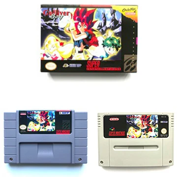 Cartucho de juego de imaginación, juego de ciencia, mundo Gulliver Boy, snes, ntsc, pal