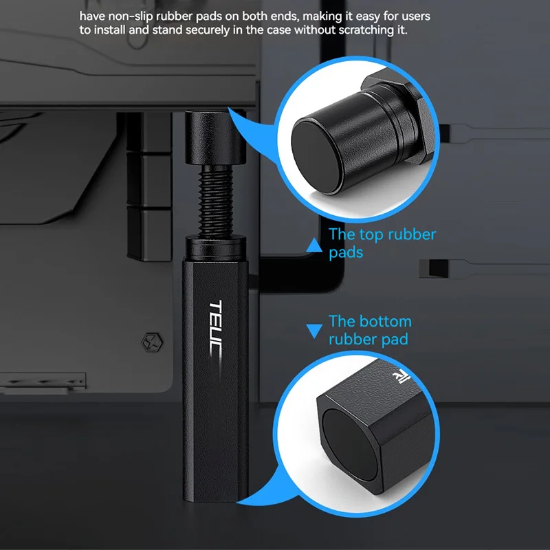 Soporte para tarjeta gráfica TEUCER VC-18 GPU, tornillo giratorio telescópico ajustable, soporte para tarjeta de vídeo, accesorio para funda de PC de escritorio - imagen 3