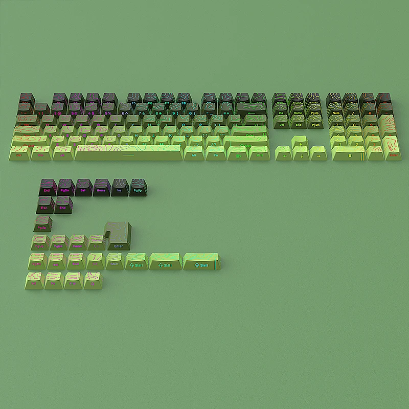 130 teclas Matcha contorno línea lateral grabado teclado tapa cereza perfil transmisión de luz PBT sublimación de cinco lados - imagen 2
