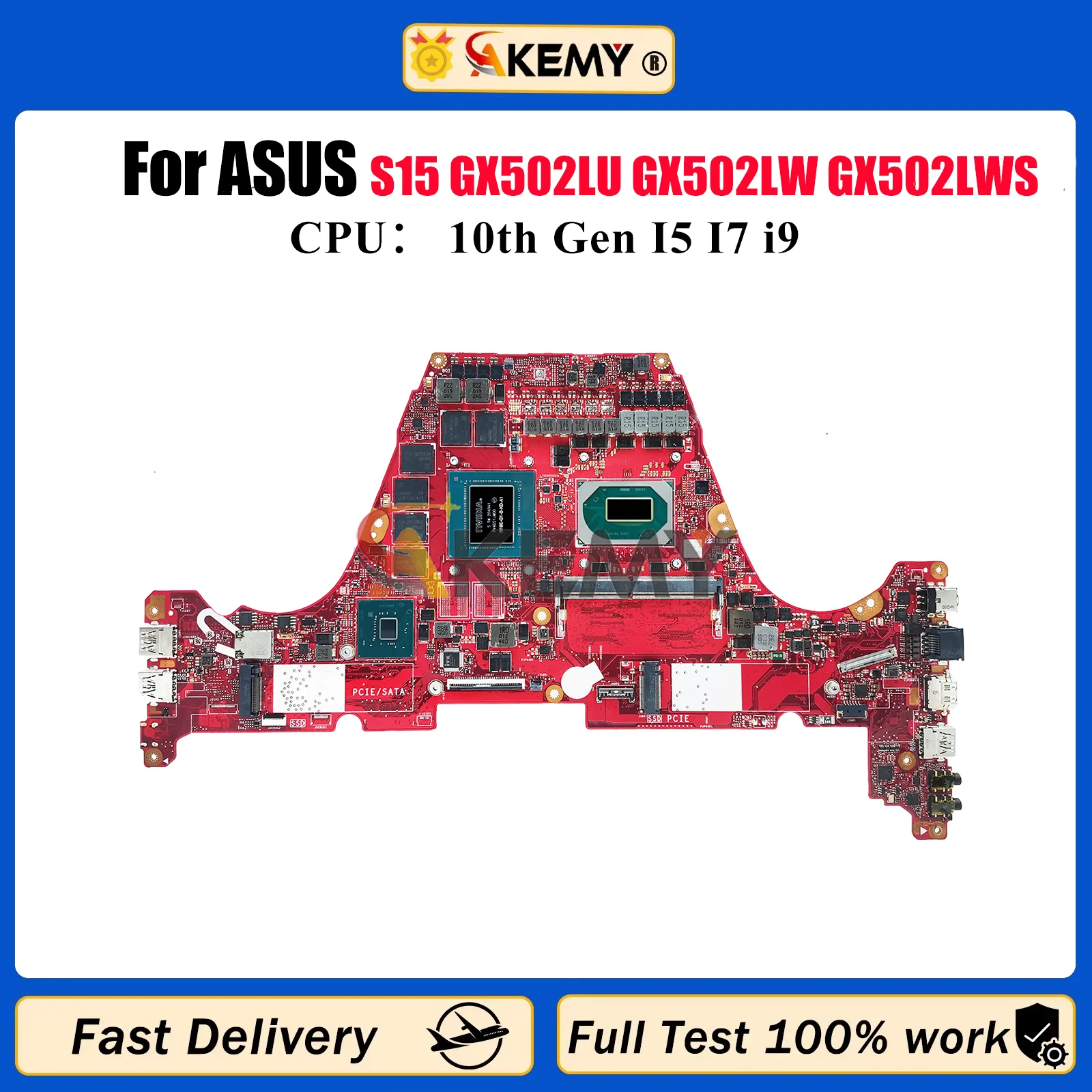 Placa base para ordenador portátil GX502LXS para ASUS ROG Zephyrus GX502L S15 GX502LXS GX502LV GX502LU GX502LW GX502LWS con CPU I5 I7 i9