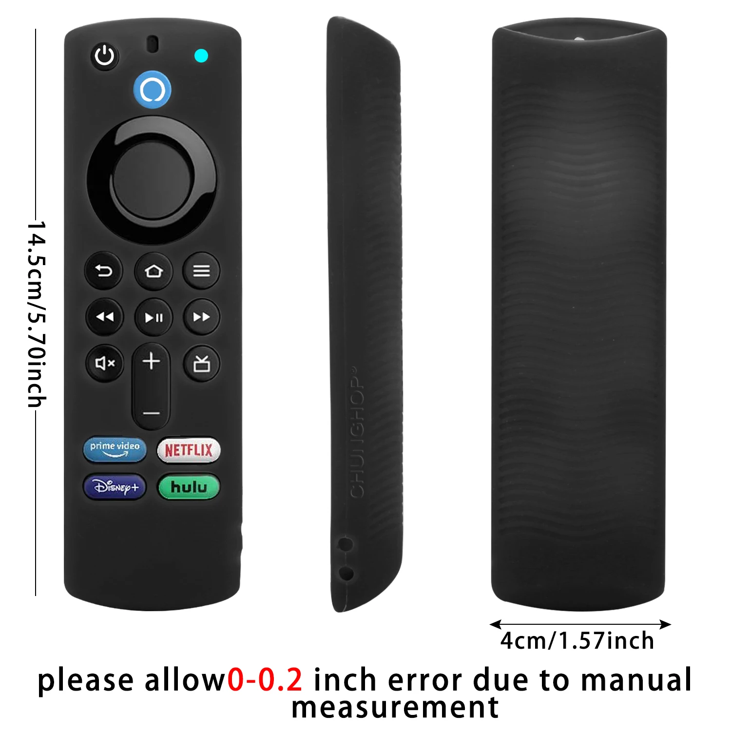 Funda de silicona apta para Amazon ALEXA Fire Home Smart TV Control remoto Stick tercera generación cubierta protectora antideslizante a prueba de golpes - imagen 3