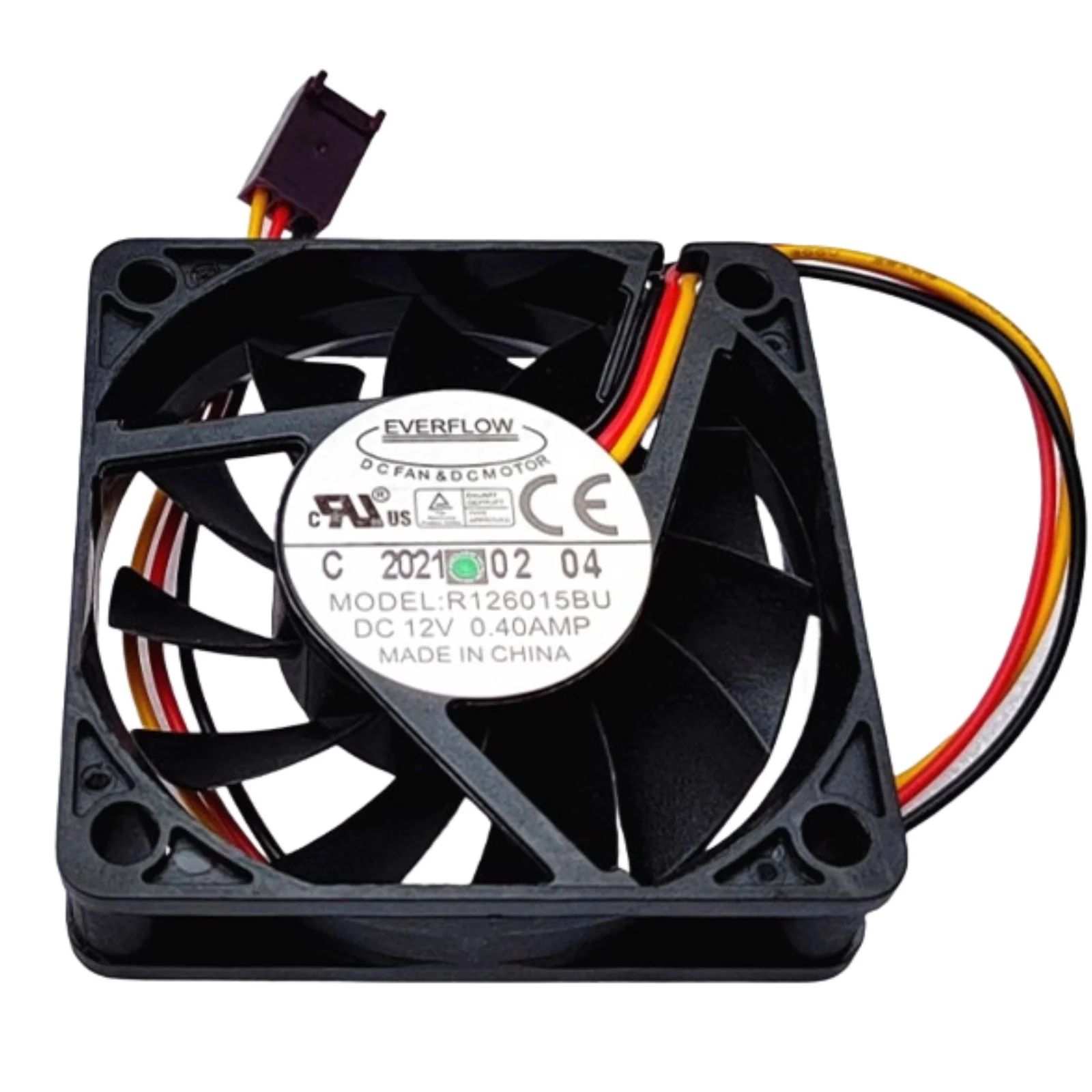Para EVERFLOW R126015BU 6015 6CM DC 12V 0.40A ventilador de refrigeración de alta velocidad con doble rodamiento de bolas
