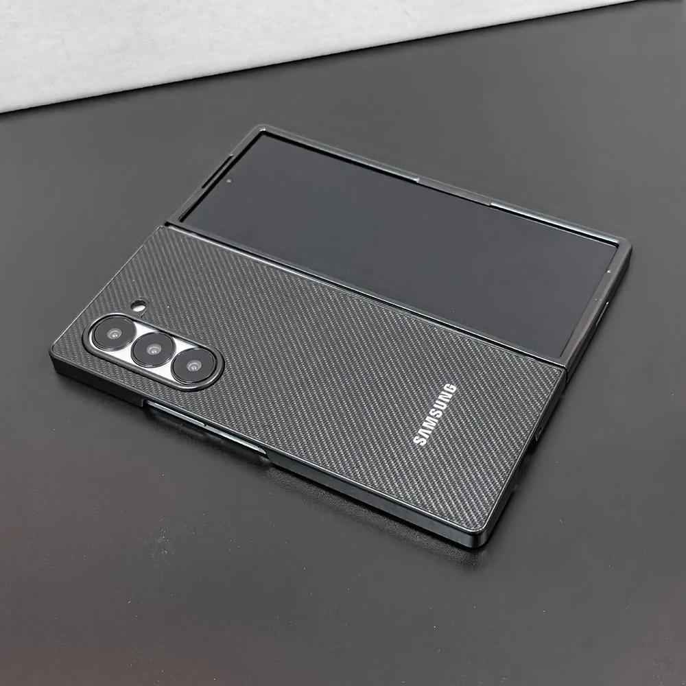 Para Samsung Galaxy Z Fold 3 4 5 6 7 funda acabado mate textura de patrón de fibra de carbono cubierta de teléfono a prueba de golpes - imagen 3