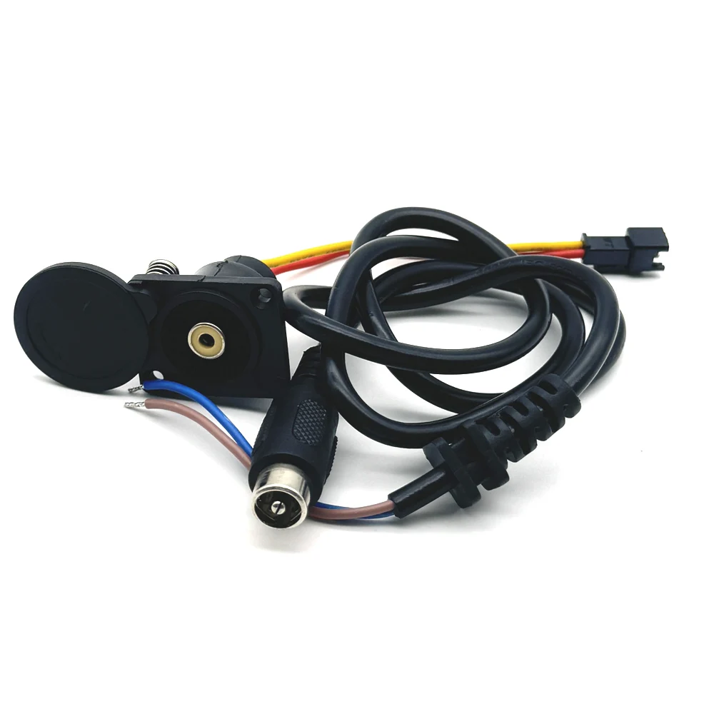 Cabezal de carga para bicicleta eléctrica, línea de salida de batería de litio, Base redonda macho y hembra de 60V, enchufe de cargador CC, conector RCA - imagen 4