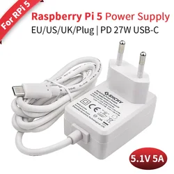 Raspberry Pi 5 Fuente de Alimentación 27W USB-C Enchufe Europeo