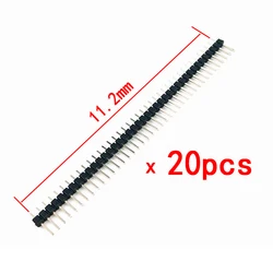 Tira de pines macho recto fila única 2,54 mm para Arduino 40 unidades