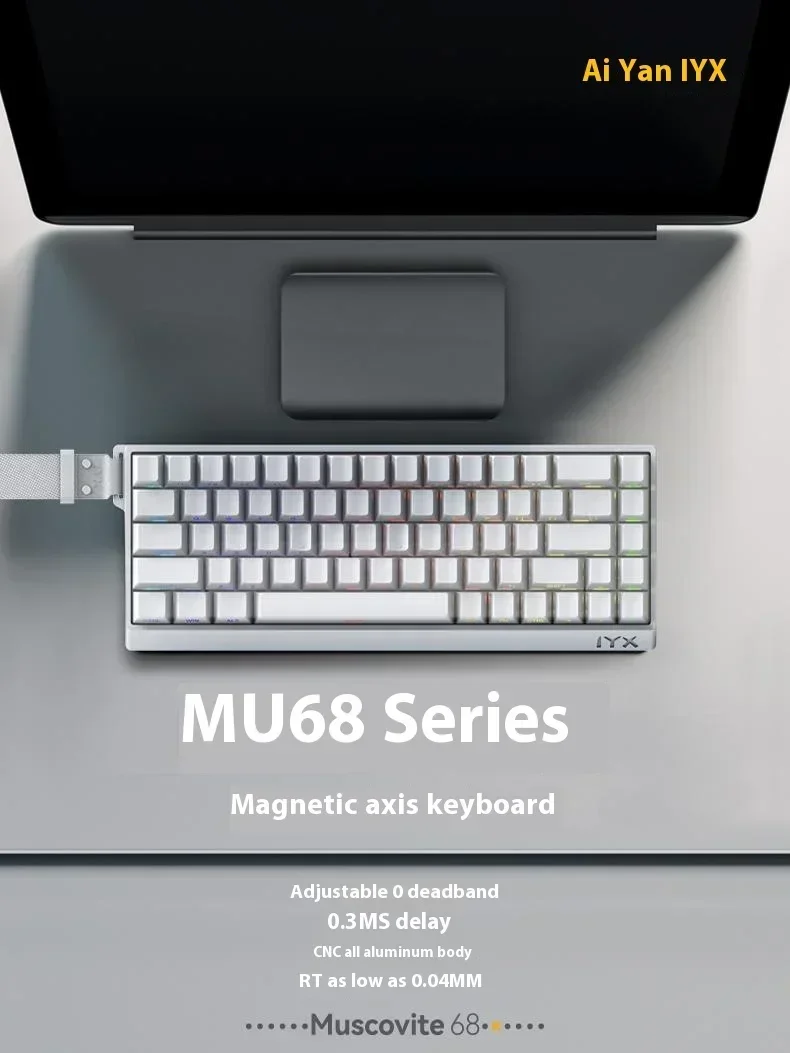 Teclado mecánico IYX MU68 con interruptor Ultra magnético, aleación de aluminio 8K RGB, teclado personalizado para juegos de deportes electrónicos, 68 teclas, Csgo Valoran - imagen 2