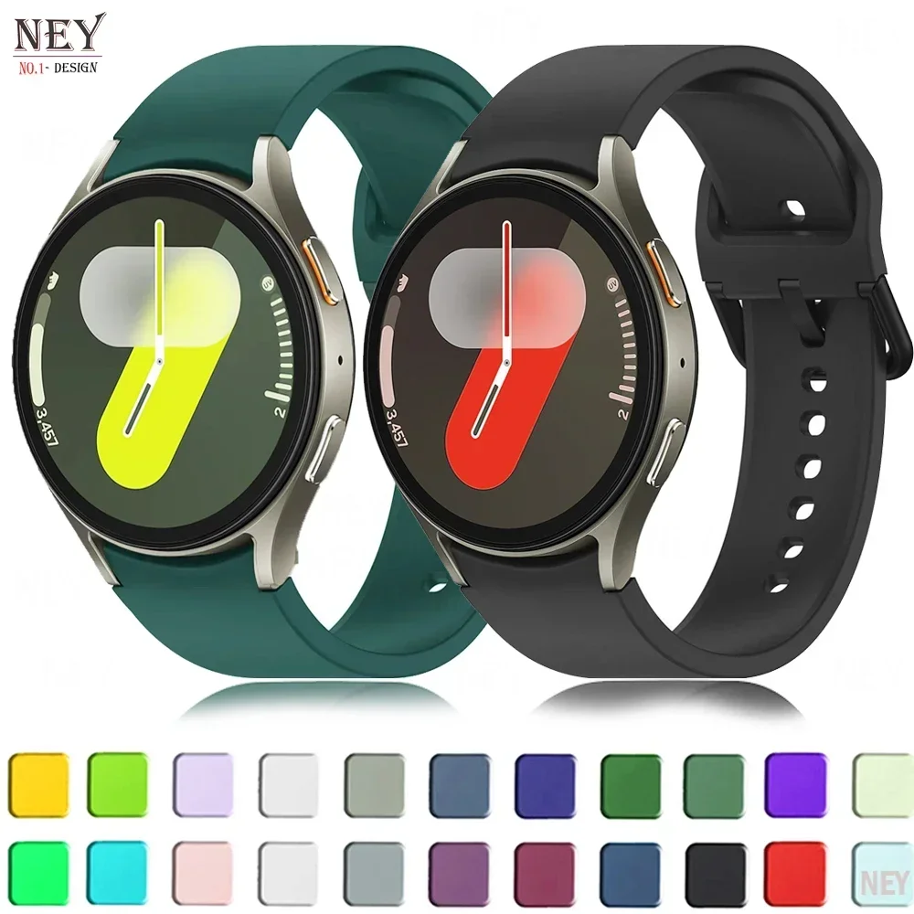Correa de silicona oficial para Samsung Galaxy Watch 7 6 5 4 FE 44mm 40mm 5 pro 45mm 20mm pulsera sin espacio Galaxy Watch 6-4 classic - imagen 3