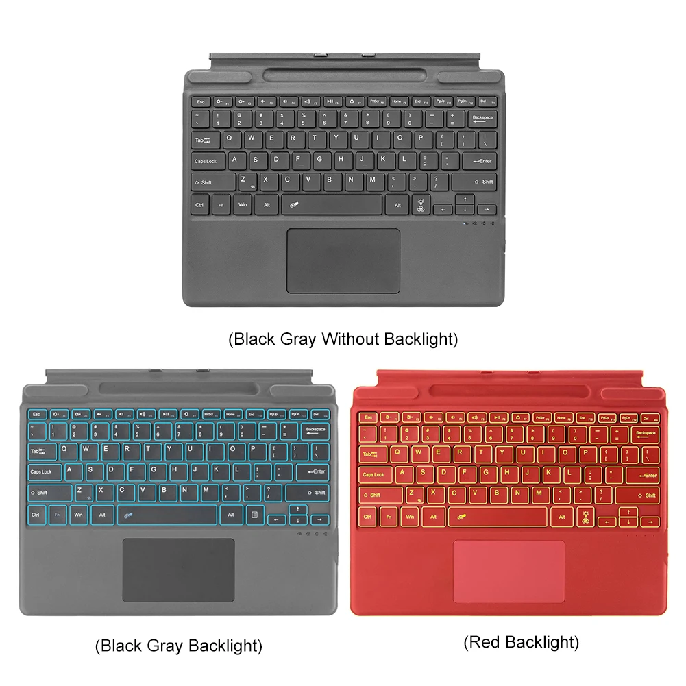 Teclado inalámbrico Compatible con Bluetooth, retroiluminación de 7 colores, Delgado, Touchpad para Surface Pro 8/9/10/X - imagen 4
