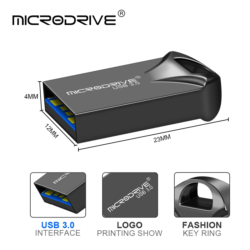 Impermeable Super Mini unidad flash usb pen Drive 32GB metal usb 3,0 flash usb stick pendrive 64GB para cle usb 128 gb - imagen 5