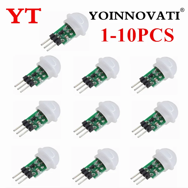 1-10 Uds Mini IR piroeléctrico infrarrojo PIR Sensor de movimiento humano módulo Detector automático Sensor AM312 DC 2,7 a 12V - imagen 5