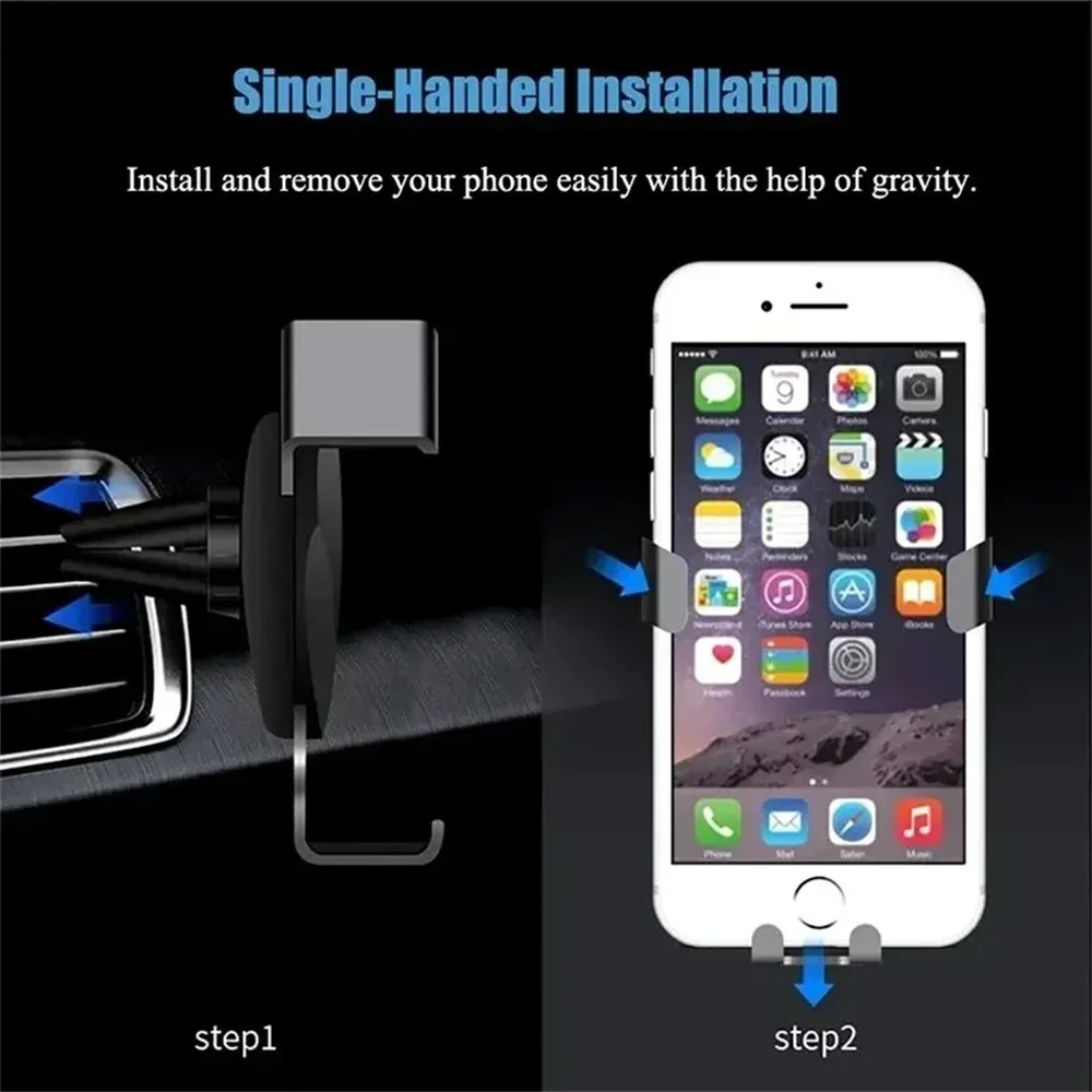 Soporte Universal para teléfono de coche por gravedad soporte para salida de aire soporte para teléfono inteligente en soporte GPS para coche para iPhone 15 Samsung Xiaomi - imagen 5