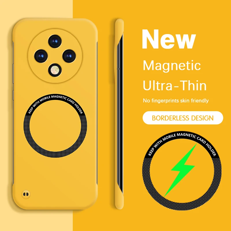 Funda de teléfono delgada de PC dura de lujo para OPPO F27 Pro Plus Pro + A3 Pro 5G China cubierta trasera Simple de Color caramelo sin marco magnético - imagen 2