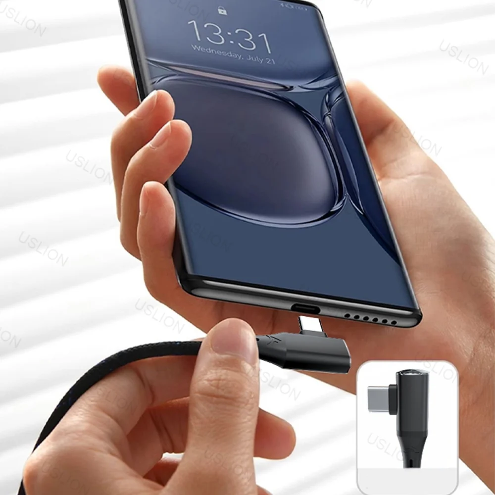 Cable de codo de carga súper rápida de 120W para juegos, cable de datos USB tipo C para Xiaomi 14 Redmi 13 POCO X6 Huawei P30 OPPO Oneplus 12 - imagen 3