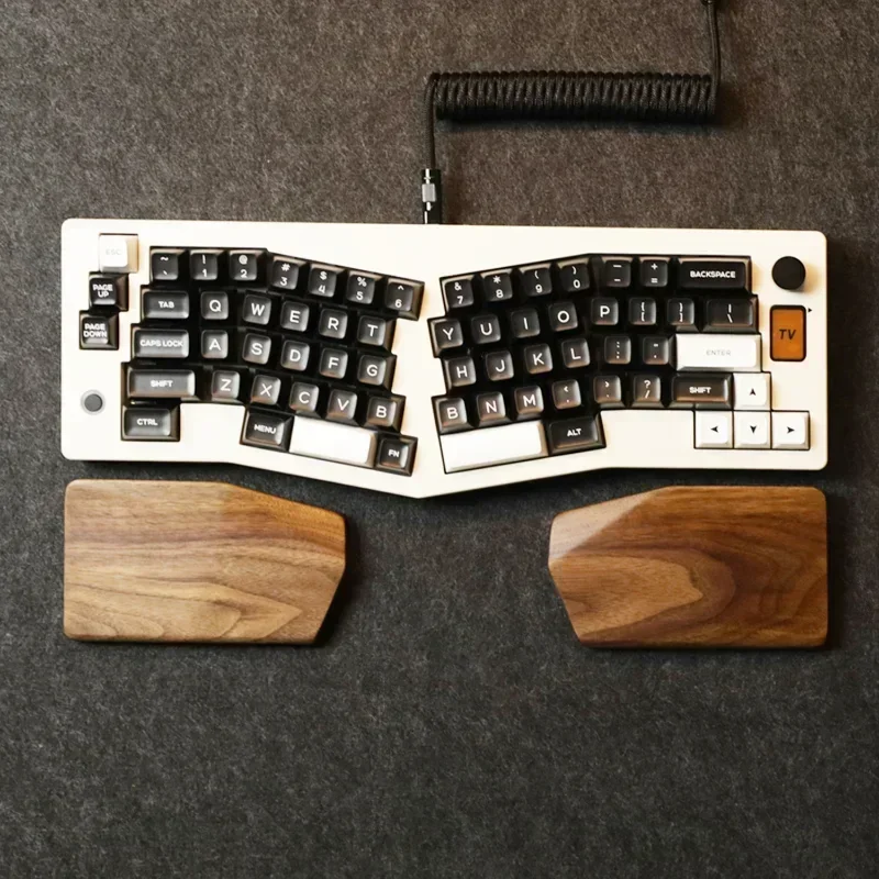 ABM066 teclado personalizado de madera de nogal, reposamuñecas de resina, cómodo, ergonómico, antideslizante - imagen 2