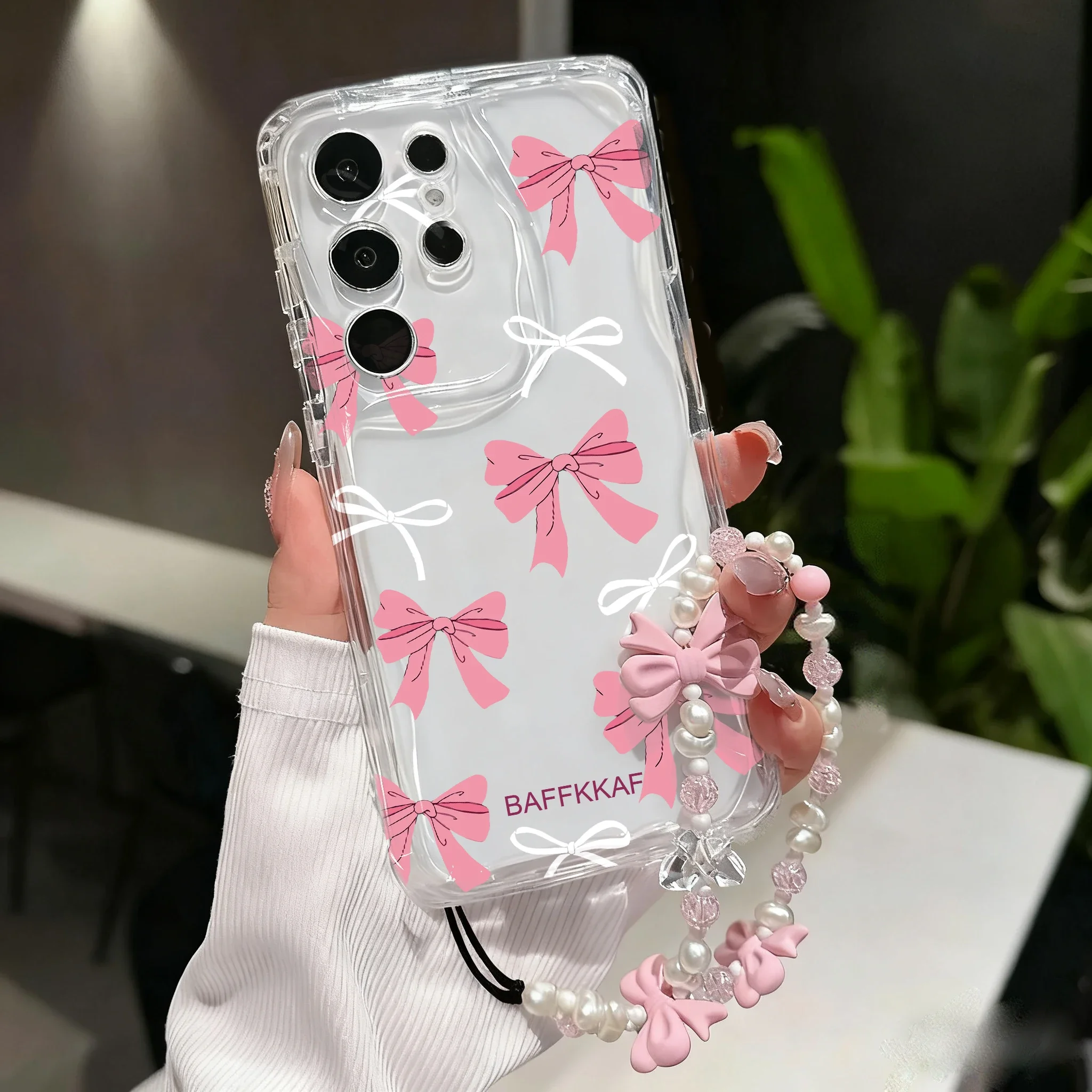 Funda con correa de cadena de lazo rosa coreano para Realme 15 Pro 5G 15 14 13 12 Pro 11 Plus C71 C75 C53 C55 GT6 funda de silicona - imagen 3