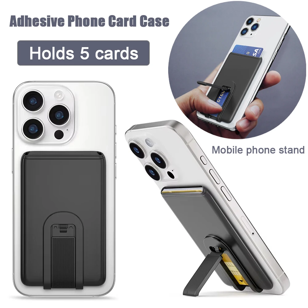 Tarjetero adhesivo para tarjetas de teléfono, billetera adhesiva para identificación/tarjetero de crédito, funda trasera, tarjetero, bolsillo para iPhone, Samsung Galaxy