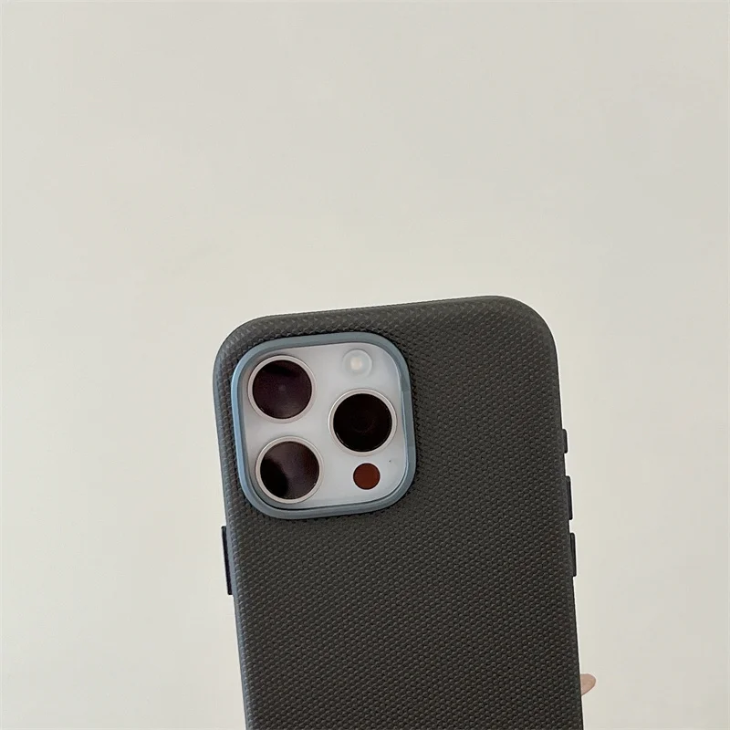 Funda MagSafe de cuero con relieve de Color a la moda para iPhone 17 16 15 14 13 12 Pro Max cubierta protectora de lente de aleación de carga inalámbrica - imagen 5