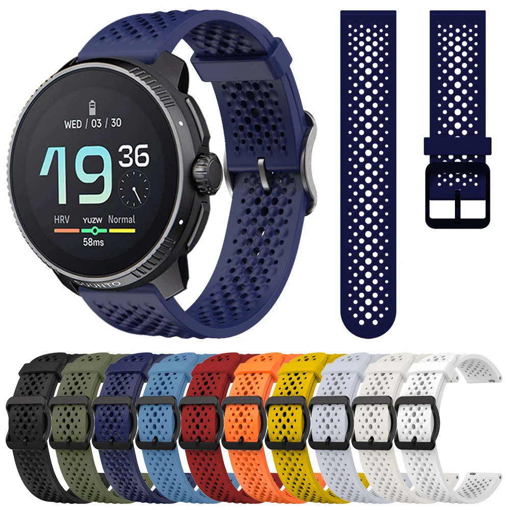 Correa de reloj de 22mm para Suunto, pulsera deportiva Vertical de silicona para Suunto 9 Peak Pro/Suunto5, pulsera de repuesto de silicona